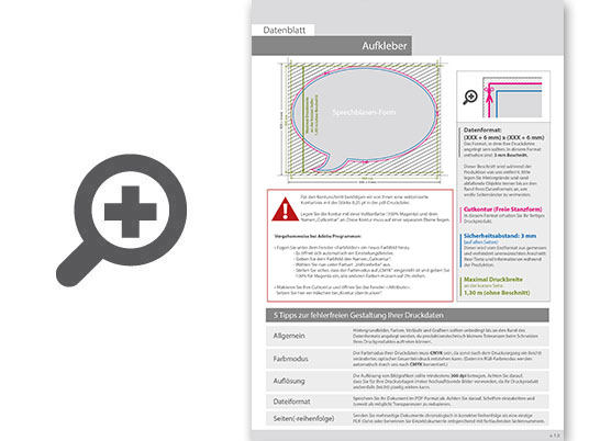 Product Bild wiederabl__sbare_klebefolie_in_sprechblase-form_konturgeschnitten___einseitig_4_0-farbig_bedruckt